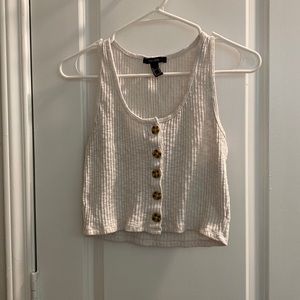 Grayish/white Forever 21 crop top